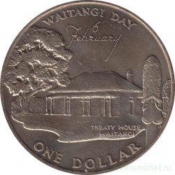 Монета. Новая Зеландия. 1 доллар 1977 год. 25 лет правления Елизаветы II.