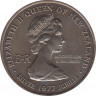 Монета. Новая Зеландия. 1 доллар 1977 год. 25 лет правления Елизаветы II. рев.