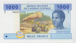 Банкнота. Центрально-Африканская республика (ЦАР). 1000 франков 2002. (F).