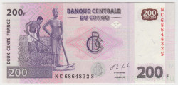 Банкнота. Конго. 200 франков 2013 год.