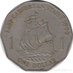 Монета. Восточные Карибские государства. 1 доллар 1999 год.