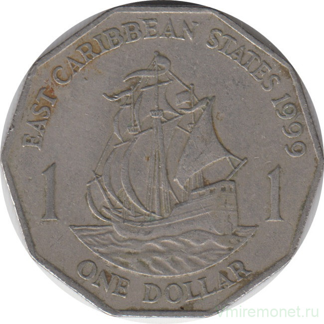 Монета. Восточные Карибские государства. 1 доллар 1999 год.