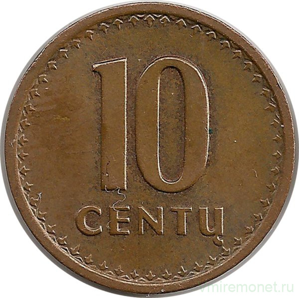 Монета. Литва. 10 центов 1991 год.