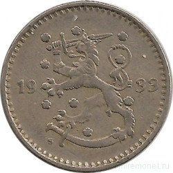Монета. Финляндия. 1 марка 1933 год.