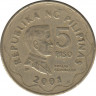 Монета. Филиппины. 5 песо 2001 год. ав.