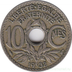 Монета. Франция. 10 сантимов 1932 год.
