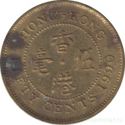 Монета. Гонконг. 50 центов 1990 год.