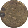 Монета. Гонконг. 50 центов 1990 год. ав.