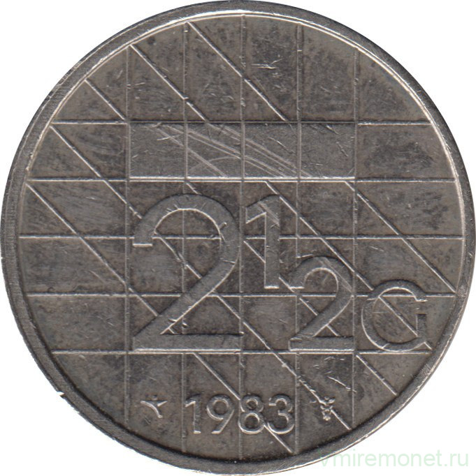 Монета. Нидерланды. 2,5 гульдена 1983 год.