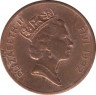 Монета. Фиджи. 1 цент 1992 год. ав.