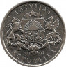 Реверс.Монета. Латвия. 1 лат 2001 год. Аист.