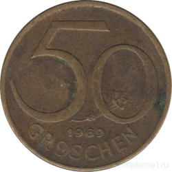 Монета. Австрия. 50 грошей 1969 год.