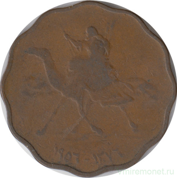 Монета. Судан. 10 миллимов 1956 год.