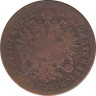 Монета. Австро-Венгерская империя. 1 крейцер 1860 год. А. рев.