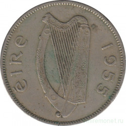 Монета. Ирландия. 2 шиллинга (флорин) 1955 год.