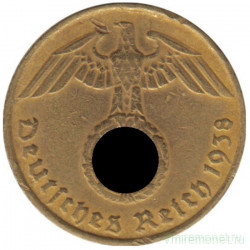 Монета. Германия. Третий Рейх. 5 рейхспфеннигов 1938 год. Монетный двор - Мюнхен (D).