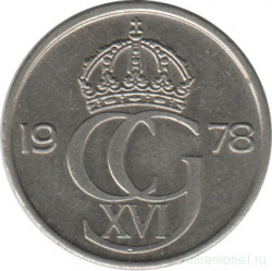 Монета. Швеция. 25 эре 1978 год.