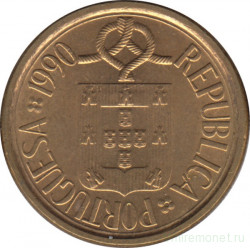 Монета. Португалия. 10 эскудо 1990 год.
