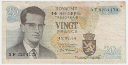 Банкнота. Бельгия. 20 франков 1964 год. Тип 138 (1).