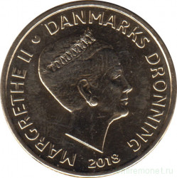 Монета. Дания. 20 крон 2018 год.