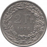  Монета. Швейцария. 2 франка 1976 год. ав.