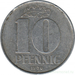 Монета. ГДР. 10 пфеннигов 1970 год.