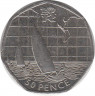 Монета. Великобритания. 50 пенсов 2011 год. XXX летние олимпийские игры Лондон 2012. Парусный спорт. ав.