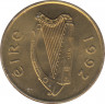 Монета. Ирландия. 20 пенсов 1992 год. ав.
