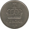  Монета. Норвегия. 1 крона 1978 год. ав.