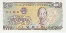 Банкнота. Вьетнам. 1000 донгов 1988 год. Тип 106а (2).