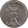  Монета. Дания. 10 эре 1971 год. ав.