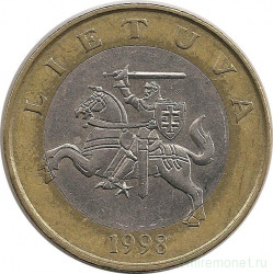 Монета. Литва. 2 лита 1998 год.