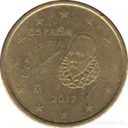 Монета. Испания. 50 центов 2017 год.