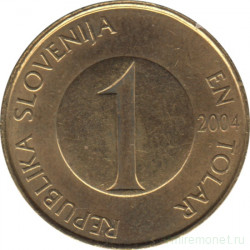 Монета. Словения. 1 толар 2004 год.