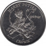 Монета. Великобритания. Остров Мэн. 1 крона 2001 год. Гарри Поттер с волшебной палочкой. ав.