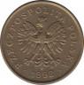 Монета. Польша. 5 грошей 1992 год. ав.