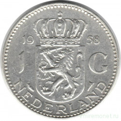 Монета. Нидерланды. 1 гульден 1958 год.