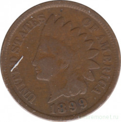Монета. США. 1 цент 1899 год.
