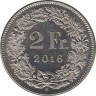  Монета. Швейцария. 2 франка 2016 год. ав.