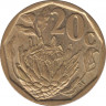 Монета. Южно-Африканская республика (ЮАР). 20 центов 1992 год. рев.