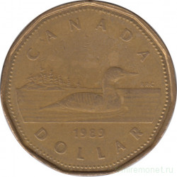 Монета. Канада. 1 доллар 1989 год.