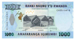 Банкнота. Руанда. 1000 франков 2019 год.
