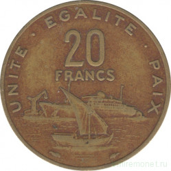 Монета. Джибути. 20 франков 1986 год.