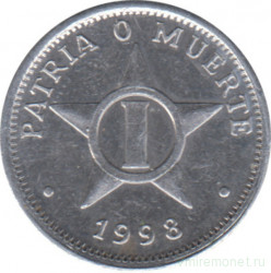Монета. Куба. 1 сентаво 1998 год.