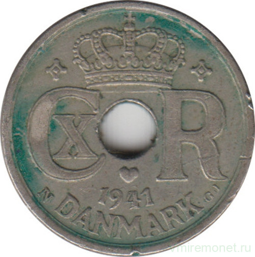 Монета. Дания. 10 эре 1941 год. Медно-никелевый сплав.