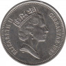 Монета. Гибралтар. 10 пенсов 1989 год. "АC" на реверсе. ав.