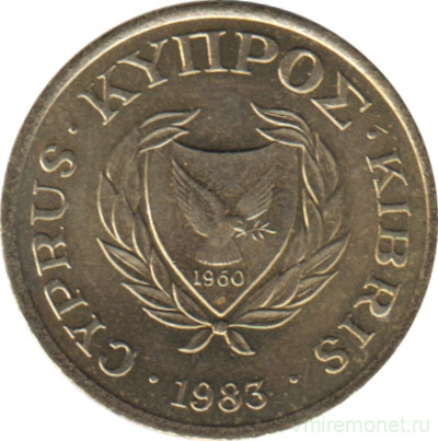 Монета. Кипр. 1 цент 1983 год.
