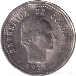Монета. Колумбия. 50 сентаво 1977 год.
