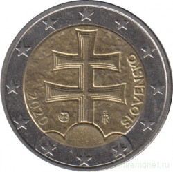 Монета. Словакия. 2 евро 2020 год.