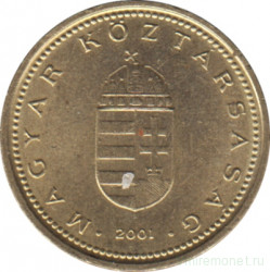 Монета. Венгрия. 1 форинт 2001 год.